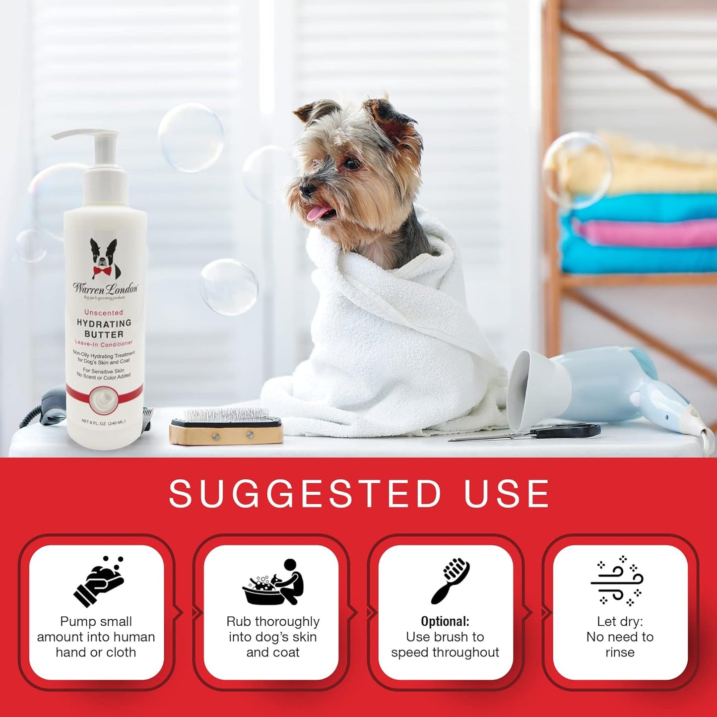Warren London Hydrating Butter for Dogs, Unscented, 8 Oz