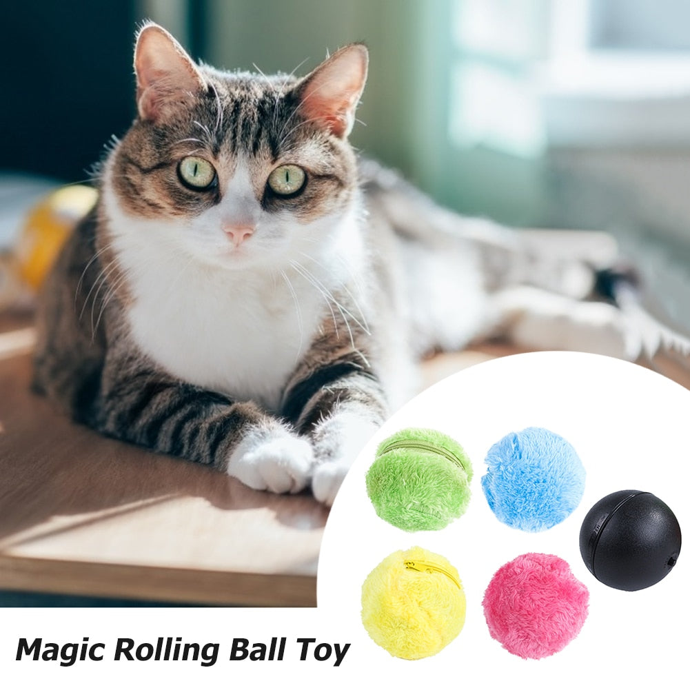 5-15pcs Battery Powered Pet Electric Magic Roller Toy Ball Automatic Dog Cat Interactive Funny Floor Clean Products Fun toys