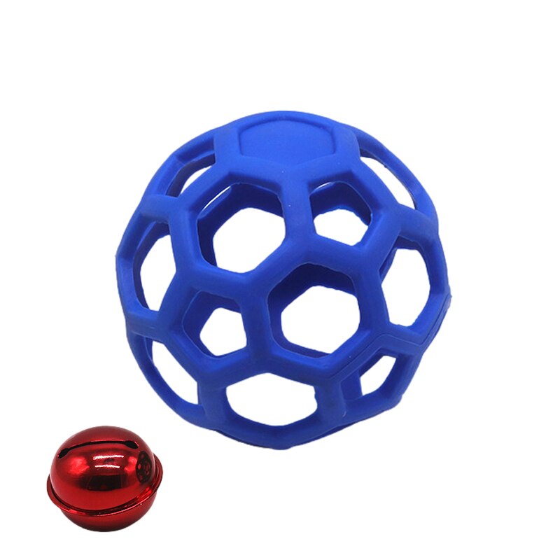 Pet Dog Toy Rubber Interactive Dog Toys Ball for Dogs Chew Toy Hollow Ball Bell Puppy Outdoor Training Game Playing Supplies