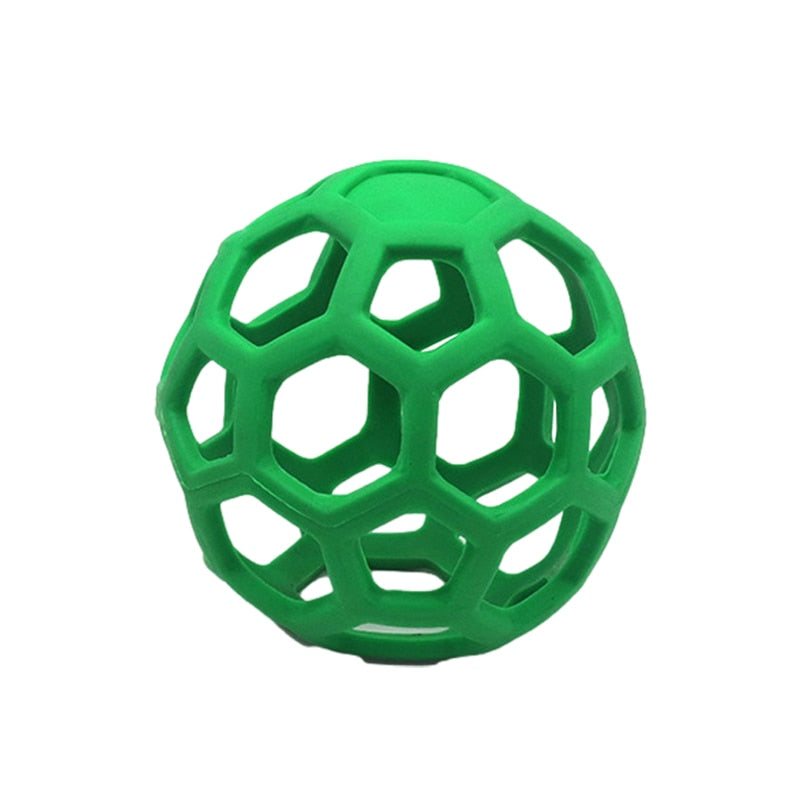 Pet Dog Toy Rubber Interactive Dog Toys Ball for Dogs Chew Toy Hollow Ball Bell Puppy Outdoor Training Game Playing Supplies