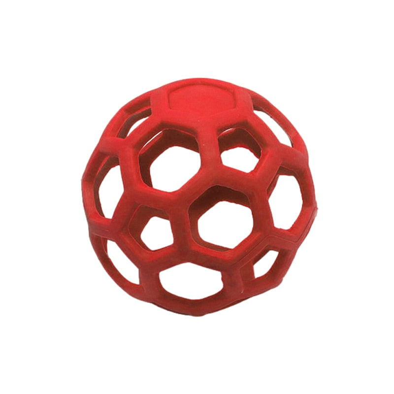 Pet Dog Toy Rubber Interactive Dog Toys Ball for Dogs Chew Toy Hollow Ball Bell Puppy Outdoor Training Game Playing Supplies
