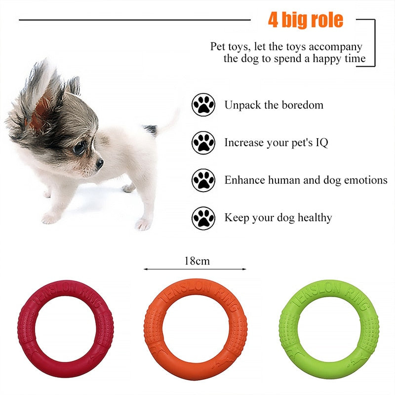 Dog Toys Pet Flying Disk Training Ring Puller Anti-Bite Floating Interactive Supplies Dog Toys Aggressive Chewing Interactive