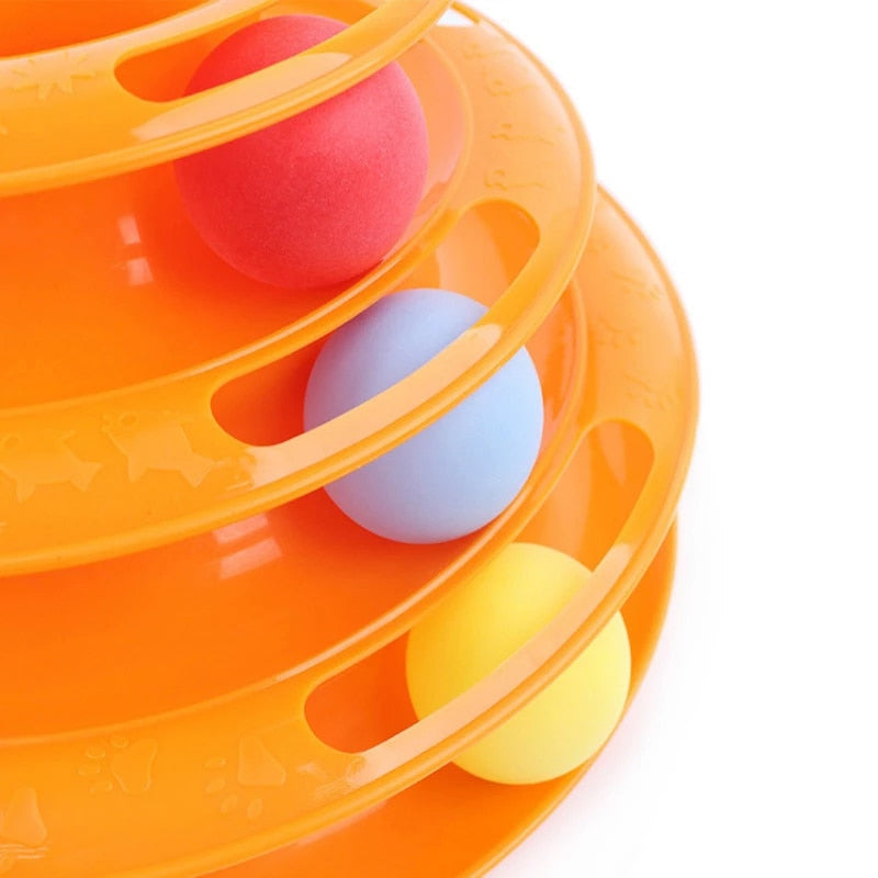 3 Levels Cats Toy Tower Tracks Cat Toys Interactive Cat Intelligence Training Amusement Plate Tower Pet Products Cat Tunnel