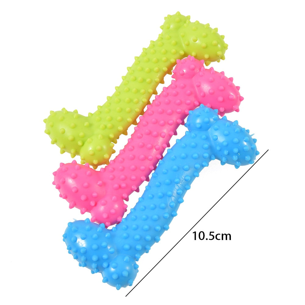 1PC Pet Toys for Small Dogs Rubber Resistance To Bite Dog Toy Teeth Cleaning Chew Training Toys Pet Supplies Random Color