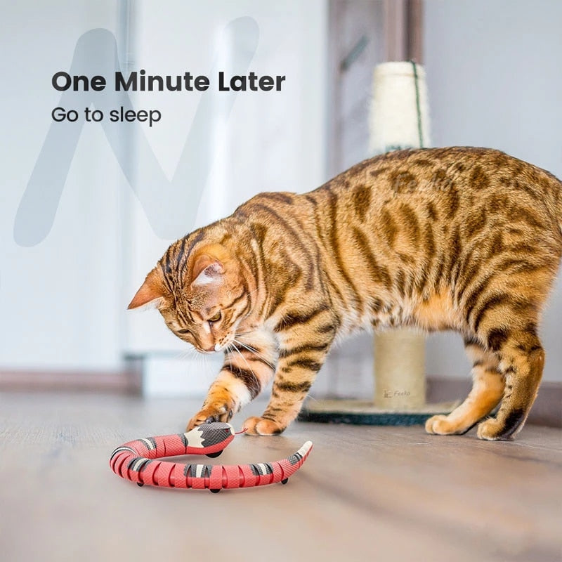 Smart Sensing Snake Cat Toys Electric Interactive Toys for Cats USB Charging for Pet Dogs Game Play Toy Cat Accessories