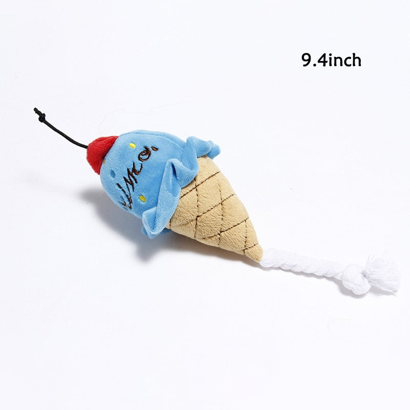 Pet Dog Toy Cute Birthday Cake Squeaky Toys Bite Resistant Bone Shape Stuffed Toy Cat Puppy Chew Toy Interactive Dog Accessories