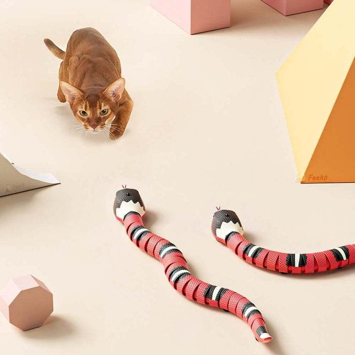 Smart Sensing Snake Cat Toys Electric Interactive Toys for Cats USB Charging for Pet Dogs Game Play Toy Cat Accessories