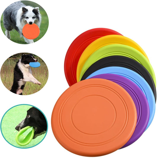 1pcs Soft Non-Slip Dog Flying Disc Silicone Game Frisbeed Anti-Chew Dog Toy Pet Puppy Training Interactive Funny Dog Supplies