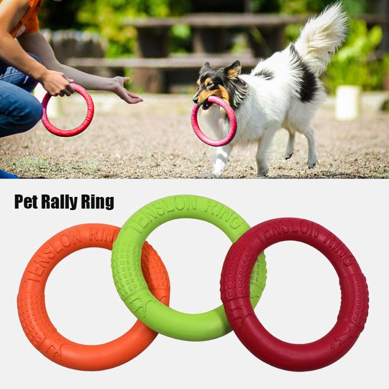 Dog Toys Pet Flying Disk Training Ring Puller Anti-Bite Floating Interactive Supplies Dog Toys Aggressive Chewing Interactive