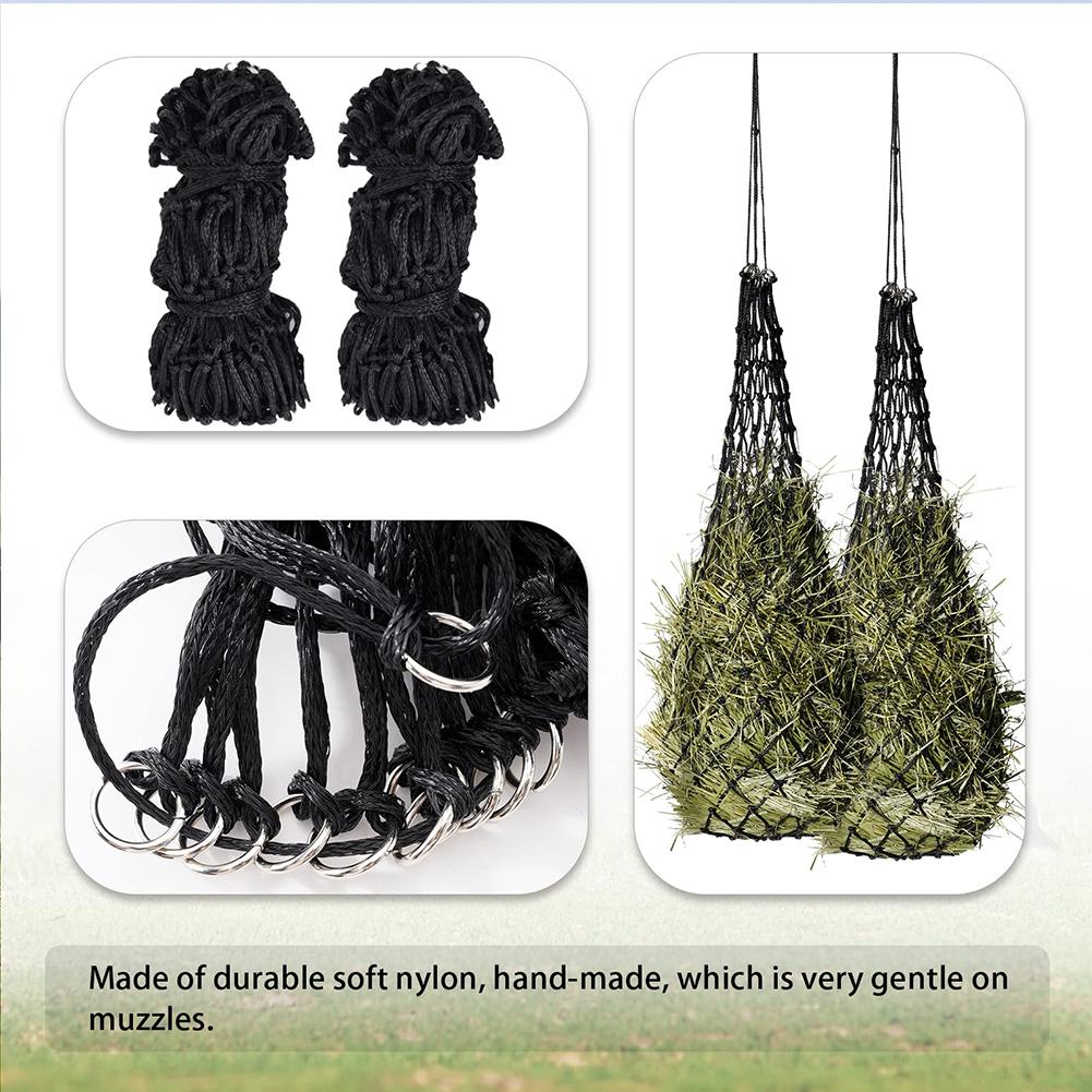 Slow Feed Hay Feeder for Horses Goat Feeder Hay Net 2 X 2 Inch Holes Large Capacity Portable Hanging Hay Net Bags For Horse