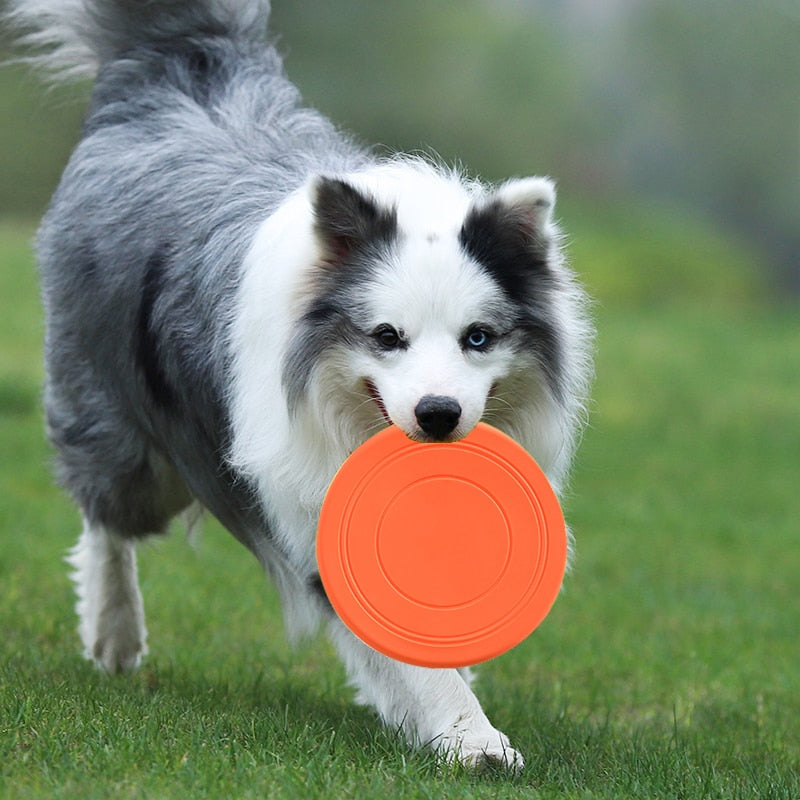 1pcs Soft Non-Slip Dog Flying Disc Silicone Game Frisbeed Anti-Chew Dog Toy Pet Puppy Training Interactive Funny Dog Supplies