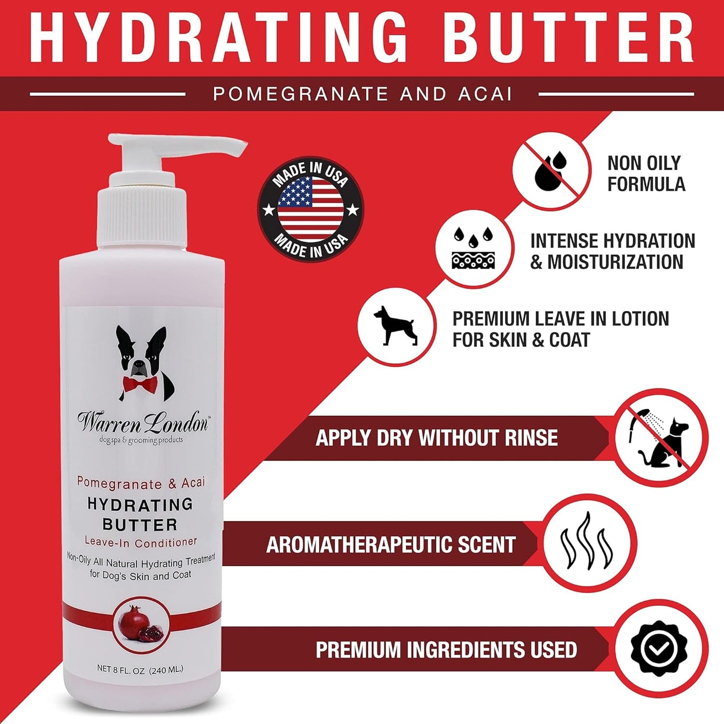 Warren London Hydrating Butter for Dogs, Pomegranate and Acai