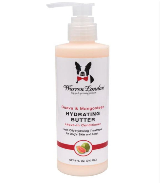 Warren London 24-Hour Hydrating Butter for Dogs - Natural Leave-In Conditioner, Guava & Mango, 8 Oz