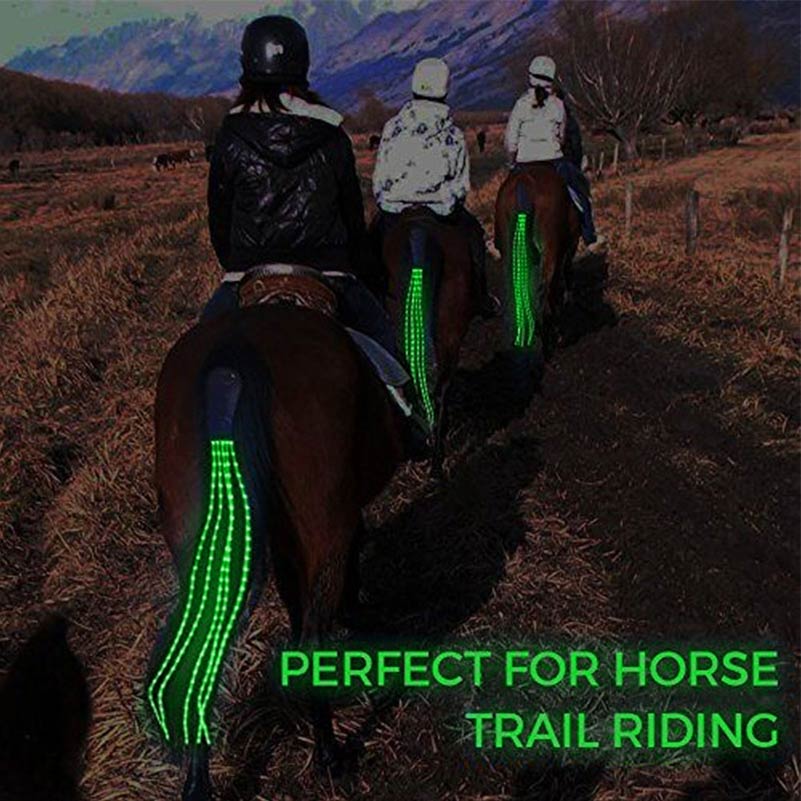 100 cm Long LED Horse Riding Tails Decoration Luminous Tubes Horses Riding Equestrian Saddle Halters Horse Care Products