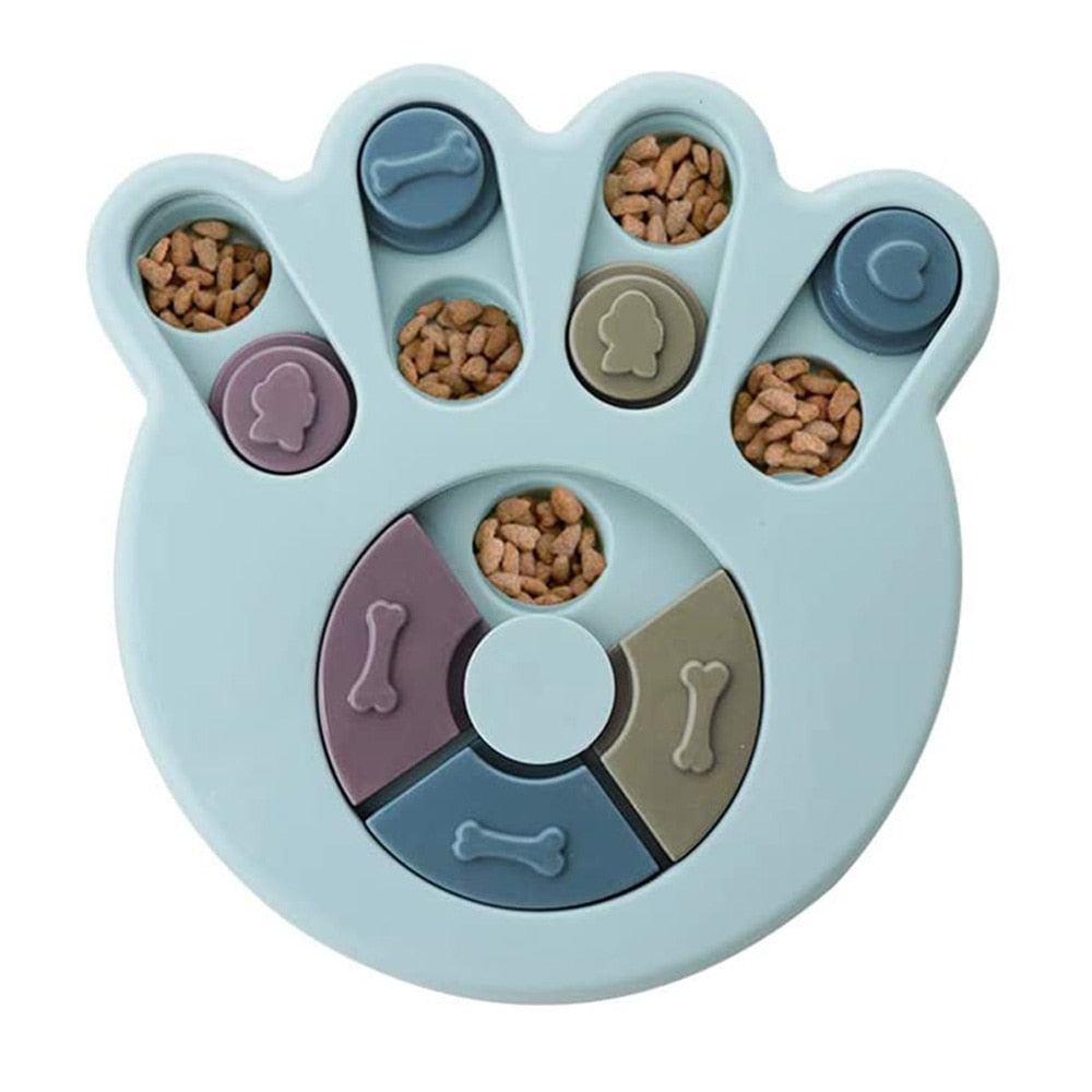 Dog Puzzle Toys Slow Feeder Increase IQ Interactive Turntable Toy Food Dispenser Slowly Eating Bowl Pet Cat Dogs Training Game