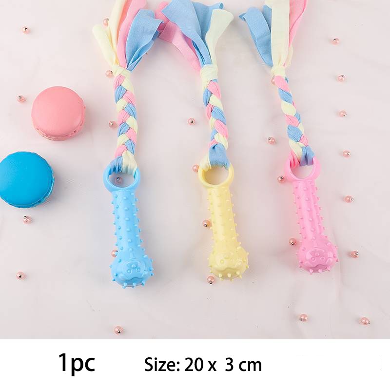Pet Dog Toys For Small Dog Chews TPR Knot Toys Bite Resistant Molar Teeth Cleaning Dog Training Supplies Interactive Accessories