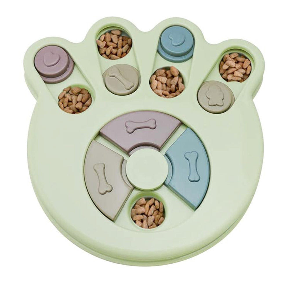 Dog Puzzle Toys Slow Feeder Increase IQ Interactive Turntable Toy Food Dispenser Slowly Eating Bowl Pet Cat Dogs Training Game