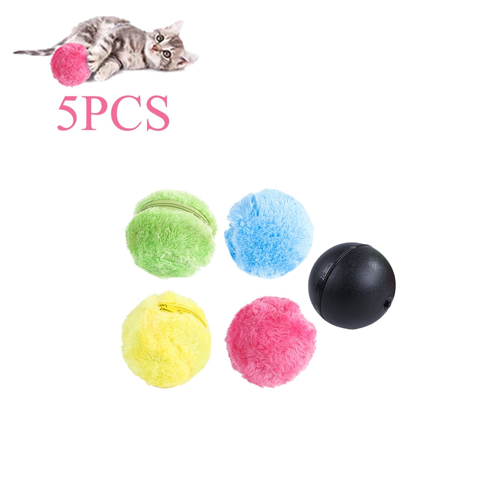 5-15pcs Battery Powered Pet Electric Magic Roller Toy Ball Automatic Dog Cat Interactive Funny Floor Clean Products Fun toys