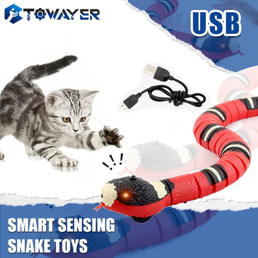 Smart Sensing Snake Interactive Cat Toys Automatic Toys For Cats USB Charging Accessories Kitten Toys for Pet Dogs Game Play Toy