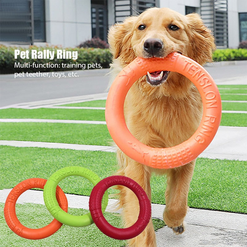 Dog Toys Pet Flying Disk Training Ring Puller Anti-Bite Floating Interactive Supplies Dog Toys Aggressive Chewing Interactive