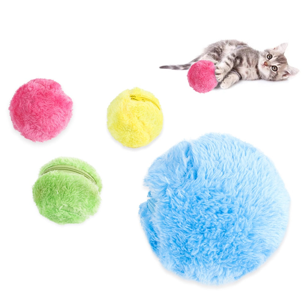 5-15pcs Battery Powered Pet Electric Magic Roller Toy Ball Automatic Dog Cat Interactive Funny Floor Clean Products Fun toys