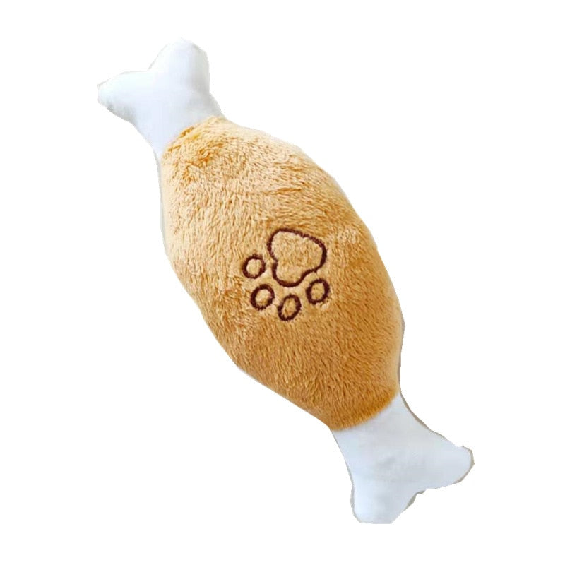 Pet Toys Plush Squeaky Toy Bite-Resistant Clean Dog Chew Puppy Training Toy Soft Banana Bone Vegetable Fruit Pet Supplies