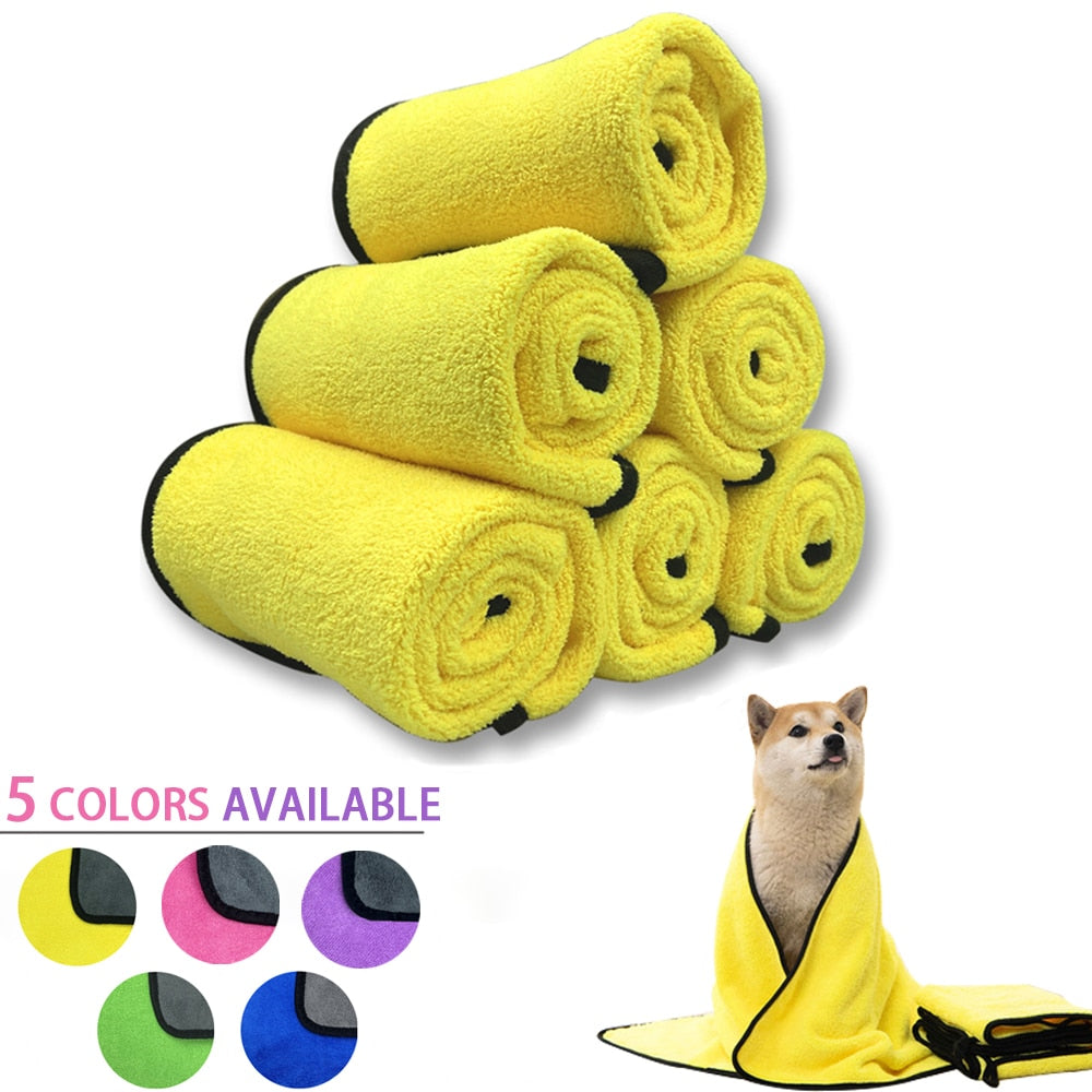 Quick-drying Pet Dog and Cat Towels Soft Fiber Towels Water-absorbent Bath Towel Convenient Pet Shop Cleaning Towel Pet Supplies