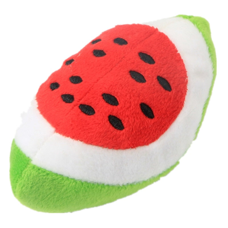 Pet Toys Plush Squeaky Toy Bite-Resistant Clean Dog Chew Puppy Training Toy Soft Banana Bone Vegetable Fruit Pet Supplies