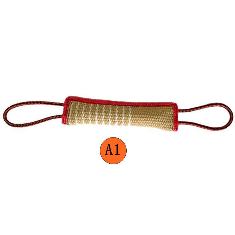 Durable Dog Training Tug Toy Bite Pillow Jute Bite Toy Sleeve with 2Rope Handles Large Dog Training Interactive Play Chewing Toy