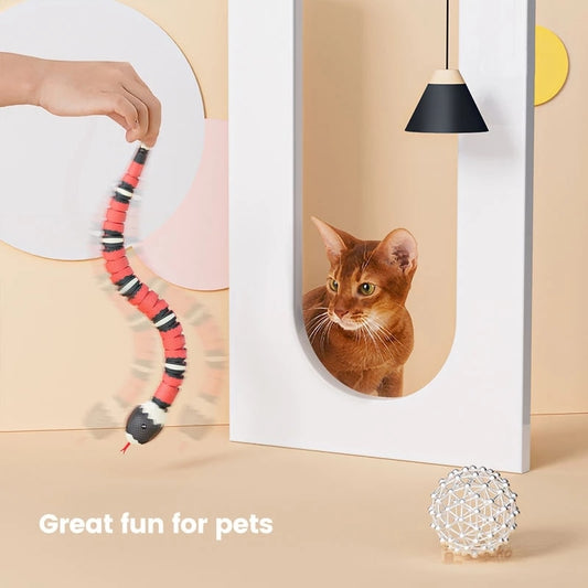 Smart Sensing Snake Cat Toys Electric Interactive Toys for Cats USB Charging for Pet Dogs Game Play Toy Cat Accessories