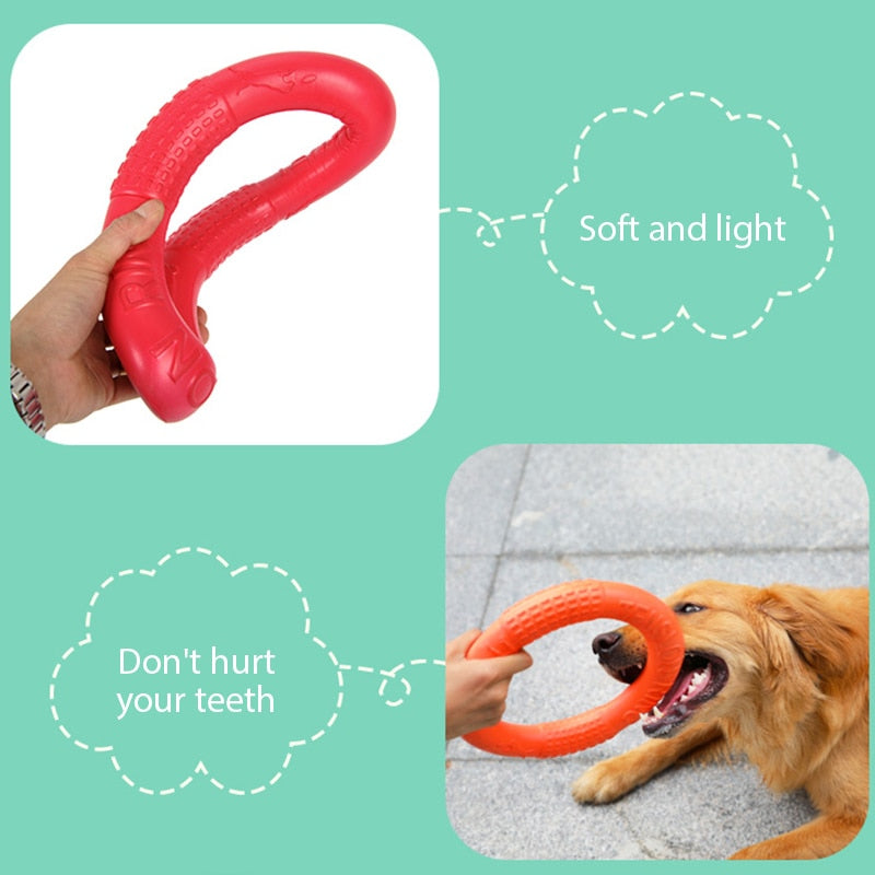 Dog Toys Pet Flying Disk Training Ring Puller Anti-Bite Floating Interactive Supplies Dog Toys Aggressive Chewing Interactive