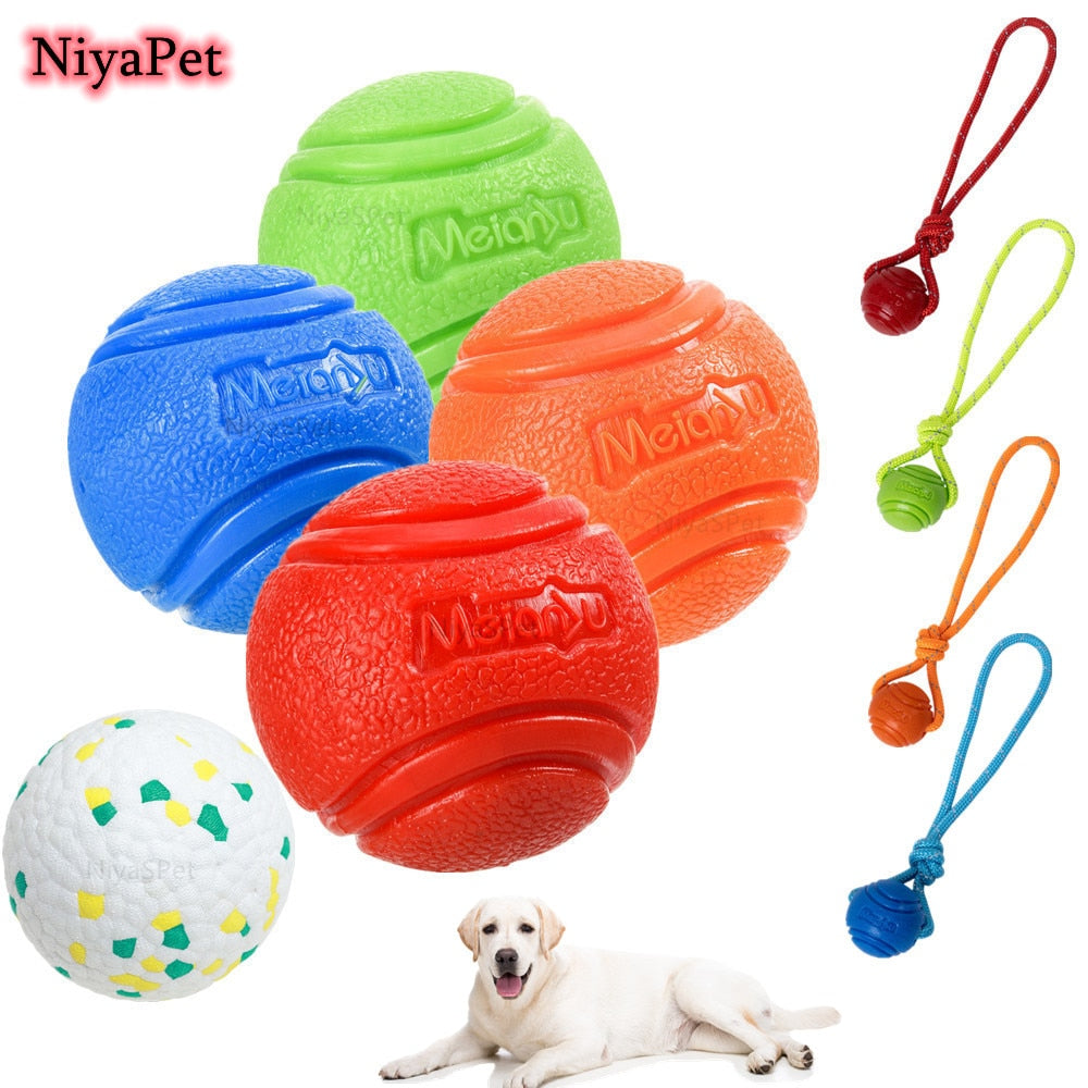 Dog Ball Indestructible Chew Bouncy Rubber Ball Toys Pet Dog Toy Ball with String Interactive Toys for Big Dog Puppy Games Toys