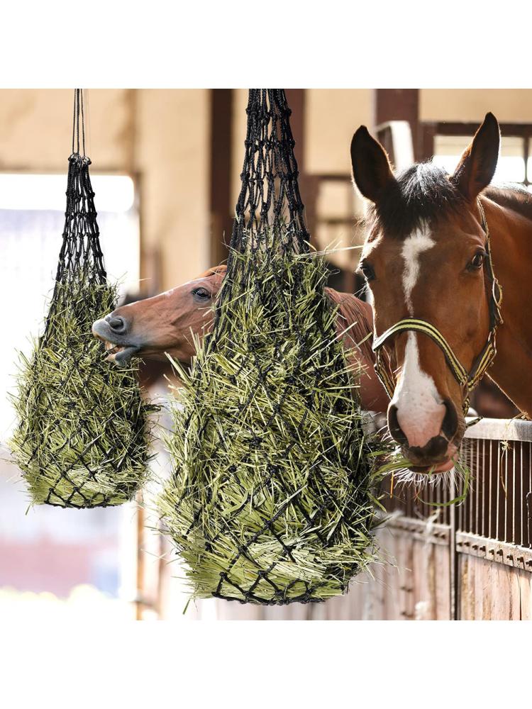 Slow Feed Hay Feeder for Horses Goat Feeder Hay Net 2 X 2 Inch Holes Large Capacity Portable Hanging Hay Net Bags For Horse